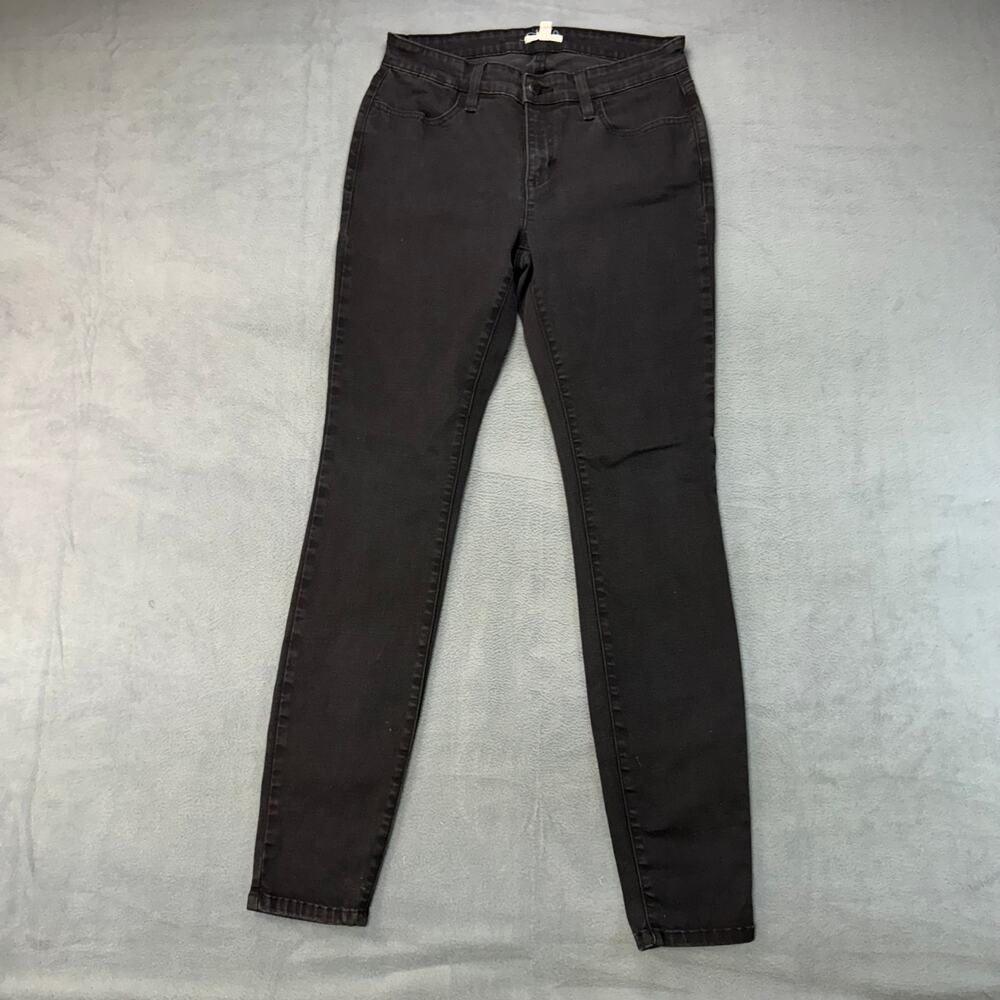 Eileen Fisher Jeans Skinny Straight Women Size 8 Black Gray Faded Stretch Hip